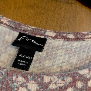 Girls 14-16 cotton dress. Pink and burgundy from Target.